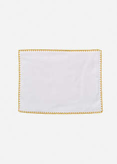 Kimallekuvioinen pöytätabletti luomupuuvillasta (2 kpl/pakkaus) - villanvalkoinen-kulta - bonprix