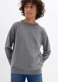 Ohut neulepusero puhtaasta puuvillasta (2 kpl/pakkaus) - meleerattu harmaa+tummansininen - bonprix