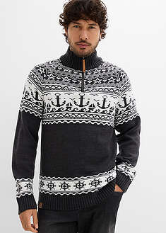 Merihenkinen norjalaisneule vetoketjukauluksella