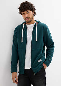 Fleecetakki hupulla ja päälleommelluilla taskuilla - syvänvihreä - bonprix