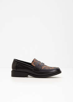 Loaferit - musta/leopardipainatus - bonprix
