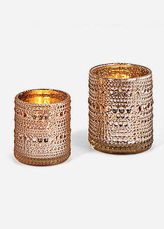 Kynttilälyhty (2-os. setti) - vaaleanruskea - bonprix