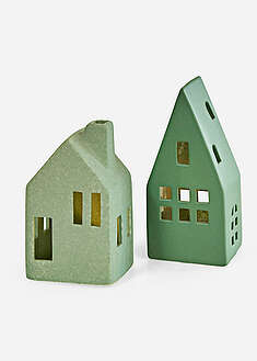 Koristetalot LED-valoilla (2-os. setti) - vihreä - bonprix