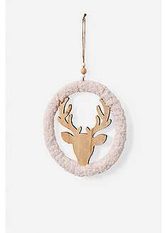 Seinäkranssi hirvensarvilla - kermanvalkoinen-luonnonvärinen - bonprix