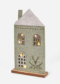 Taloaiheinen LED-koriste - vaaleanvihreä/valkoinen. - bonprix