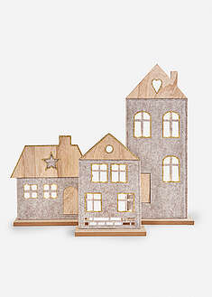 LED-koristetalot (3-os. setti) - luonnonvalkoinen - bonprix