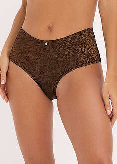 Maksimalliset brazilian-alushousut kimaltavasta materiaalista - musta-kupari - bonprix