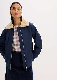 Topattu ulkoilutakki - musteensininen - bonprix