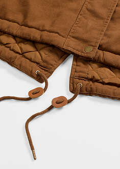 Topattu pitkä parkatakki - konjakinruskea - bonprix