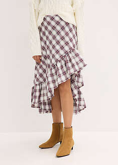 Takaa pidempi hame - kulutettu helmenvalkoinen-ruudullinen - bonprix