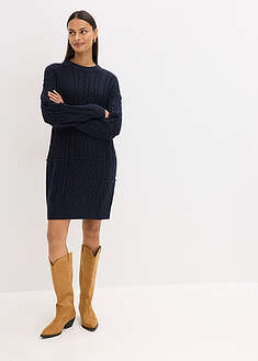 Neulemekko palmikkokuviolla - musteensininen - bonprix