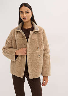 Teddykarvatakki - vaalea khaki - bonprix