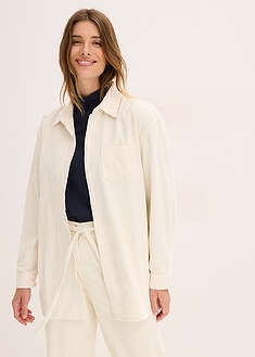 Vakosamettipaita puuvillasta - helmenvalkoinen - bonprix