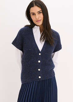 Koristenapillinen neuleliivi villasekoitteesta