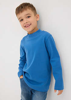 Pystykauluksinen pitkähihainen paita puhtaasta luomupuuvillasta (2 kpl/pakkaus) - tummansininen+sininen - bonprix