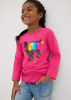 Tyttöjen pitkähihainen paita luomupuuvillasta (2 kpl/pakkaus)