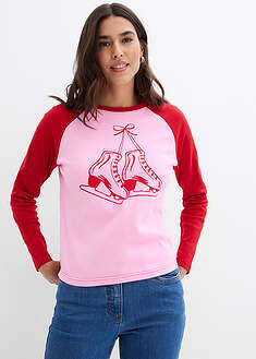 Raglanhihainen paita puhtaasta luomupuuvillasta - roosa-punainen - bonprix