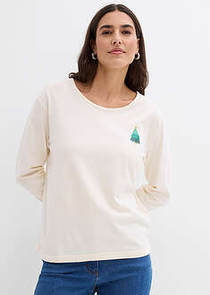 Pitkähihainen paita puhtaasta luomupuuvillasta - luonnonbeige - bonprix