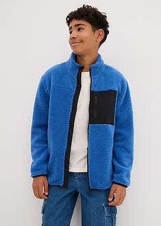 Teddyfleecetakki - sininen-musta - bonprix