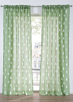 Luomupuuvillainen verho (1 kpl/pakkaus) - tummanvihreä - bonprix