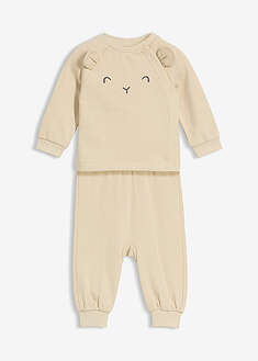 Pehmeä collegepaita ja housut luomupuuvillasekoitteesta (2-os. setti)