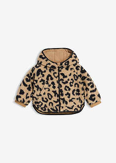 Käännettävä teddyfleecetakki - matta vaaleanruskea-musta - bonprix