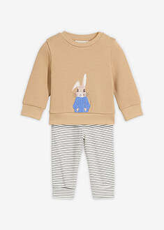 Pitkähihainen paita ja collegehousut puhtaasta luomupuuvillasta (2-os. setti)