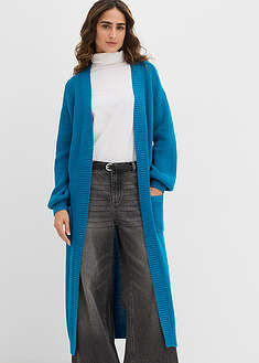 Pitkä neuletakki lasketulla hartialinjalla