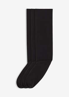 Ohuet polvipituiset fleecevuorilliset lämpösukat 120 den (3 parin pakkaus) - musta - bonprix