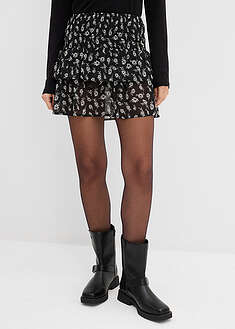 Kerroshame kohokuvioitua ryppykangasta - musta-villanvalkoinen
kukallinen - bonprix