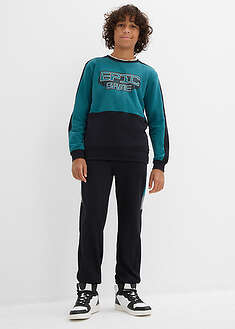 Collegeasu puhtaasta luomupuuvillasta - petrooli-musta-painokuvioitu - bonprix