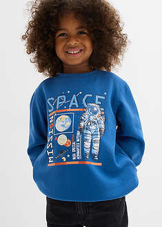 Collegepaita pehmeästä puuvillasekoitteesta - sininen painokuvioitu - bonprix