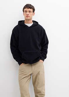 Teddykarvainen collegepaita puuvillavuorilla, loose fit