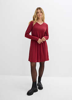 Mekko laskeutuvaa viskoosisekoitusta - punainen - bonprix