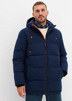 Vedenpitävä lämminvuorillinen tikattu toppatakki - tummansininen - bonprix