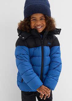 Lämpimäksi topattu ja tikattu talvitakki, vettähylkivä - sininen-musta - bonprix