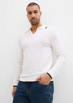 Hienoneulosneule kontrastia tuovilla tehosteilla - villanvalkoinen - bonprix