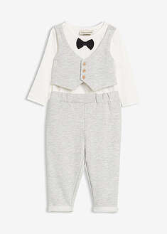 Liivibody, rusetti ja housut luomupuuvillasta (3-os. setti)