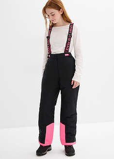 Vesitiiviit lasketteluhousut irrotettavilla olkaimilla - musta - bonprix