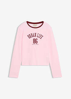 Lyhyt pitkähihainen paita joustavasta luomupuuvillasekoitteesta