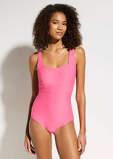 Keskivahvasti muotoileva uimapuku kulmikkaalla pääntiellä