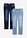 Kevyet Regular Fit -farkut, Straight (2kpl/pakkaus) - keskisininen denim + tummansininen denim - bonprix