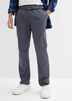 Suorat joustavavyötäröiset chinot ja vyö, Regular Fit