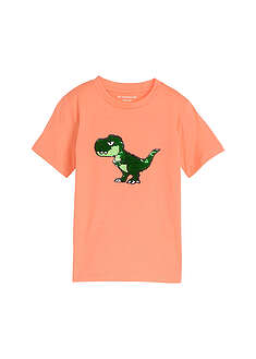 Tom Tailorin T-paita kääntöpaljeteista valmistetulla dinosauruksella