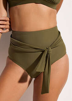 Voimakkaasti muotoilevat korkeavyötäröiset bikinihousut solmimisnauhalla