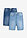 Joustavat farkkushortsit vahvistetulla haaraosalla, Regular Fit (2 kpl/pakkaus) - sininen denim+vaaleansininen denim - bonprix